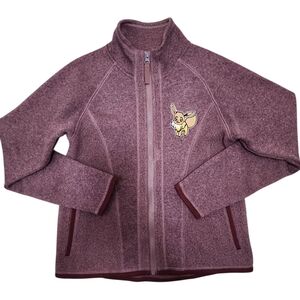 Zella Sweater Youth Medium Purple Fleece Quarter Zip Long Sleeve